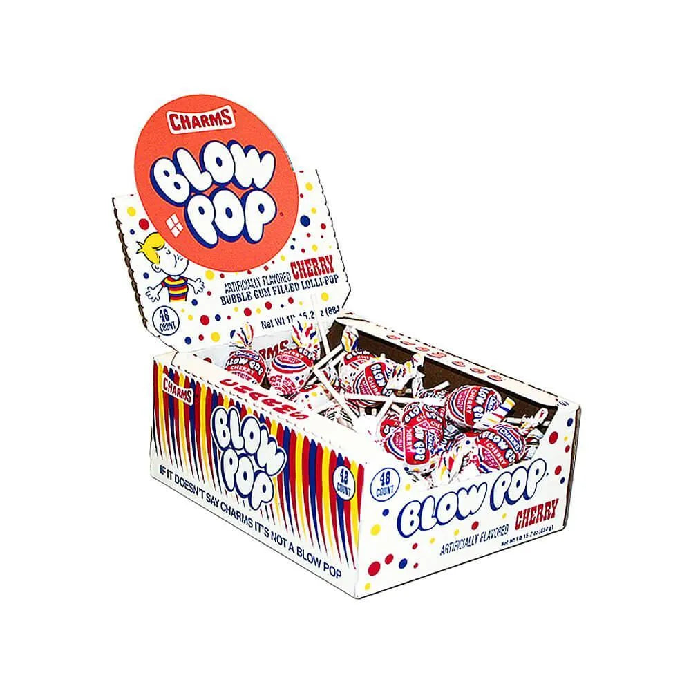 Charms Blow Pops - Cherry: 48-Piece Box