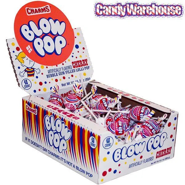 Charms Blow Pops - Cherry: 48-Piece Box