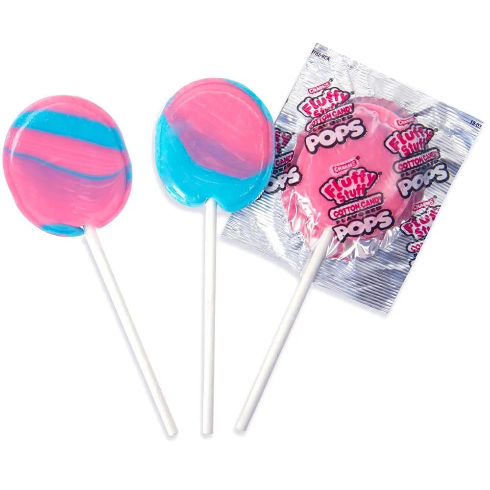 Charms Fluffy Stuff Cotton Candy Pops: 48-Piece Box