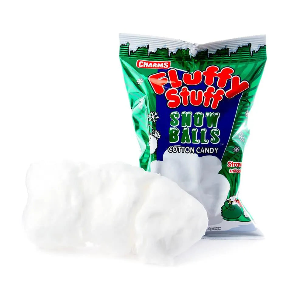 Charms Fluffy Stuff Snow Balls Cotton Candy Packs: 24-Piece Case