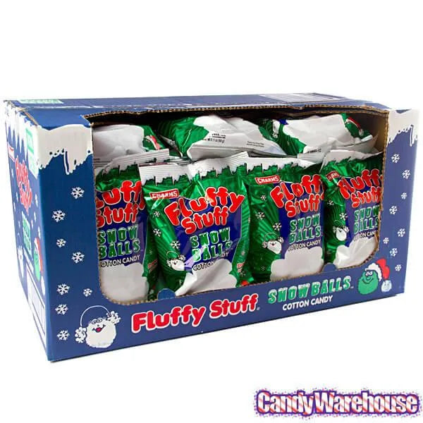 Charms Fluffy Stuff Snow Balls Cotton Candy Packs: 24-Piece Case