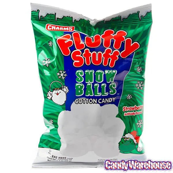 Charms Fluffy Stuff Snow Balls Cotton Candy Packs: 24-Piece Case