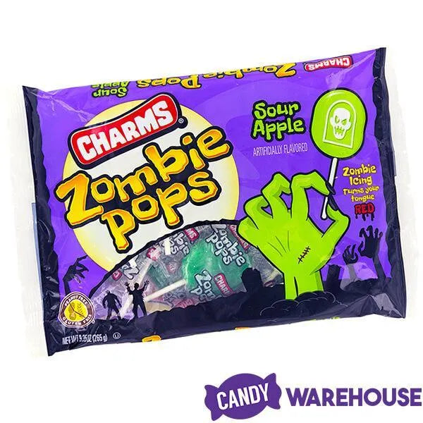 Charms Sour Apple Zombie Pops: 15-Piece Bag