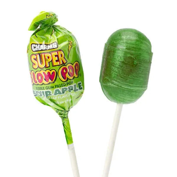 Charms Super Blow Pops - Sour Apple: 72-Piece Set