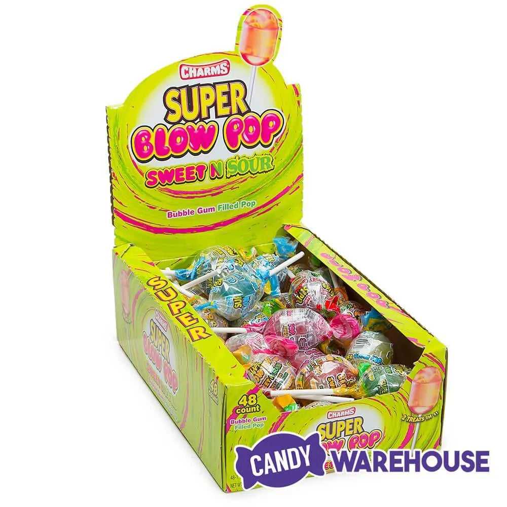 Charms Super Blow Pops Sweet N Sour Assortment: 48-Piece Box