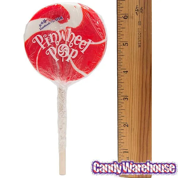 Cherry 2.5-Inch Pinwheel Pops: 12-Piece Box