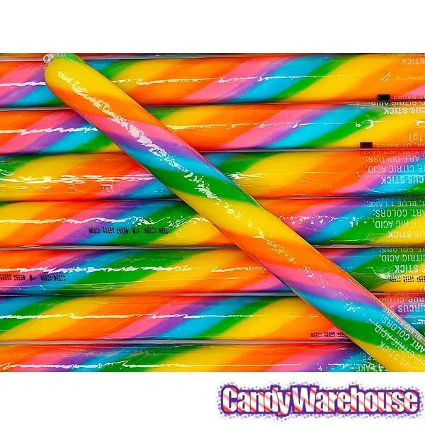 Cherry Rainbow Hard Candy Sticks: 100-Piece Box