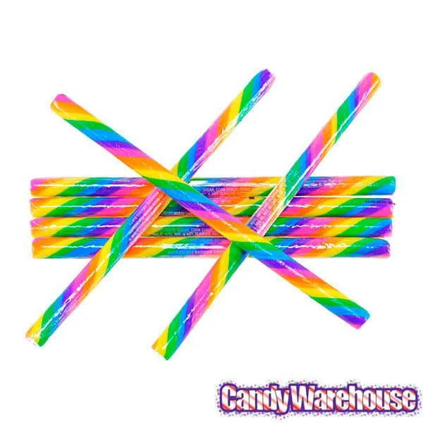 Cherry Rainbow Hard Candy Sticks: 100-Piece Box