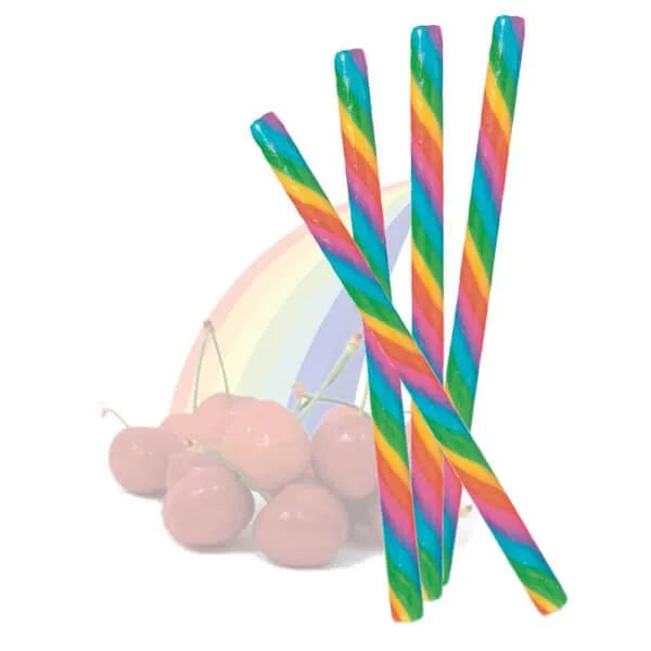 Cherry Rainbow Hard Candy Sticks: 100-Piece Box