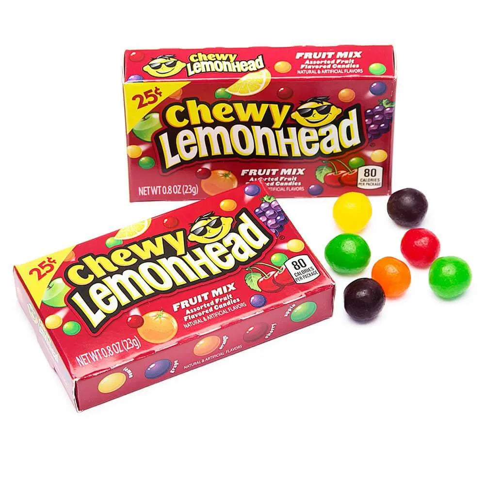 Chewy Lemonhead Fruit Mix Candy Mini Packs: 24-Piece Box