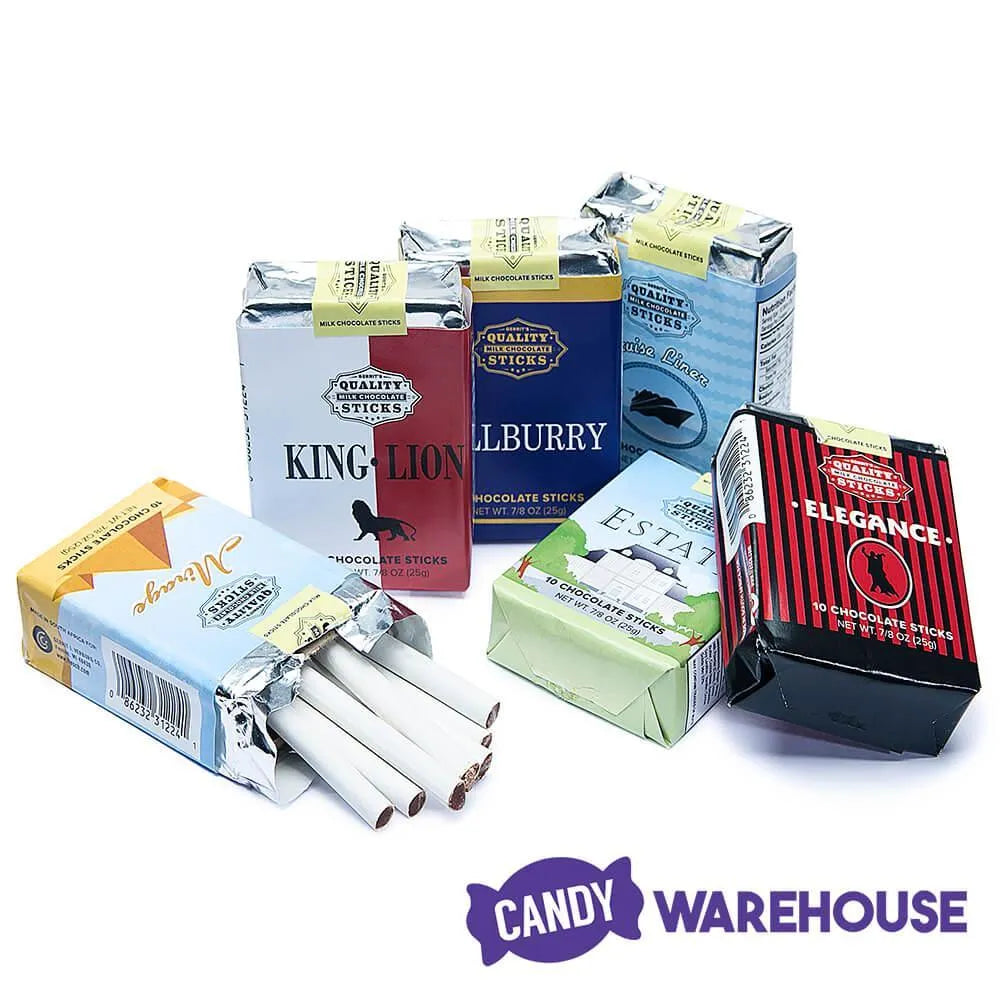 Chocolate Candy Cigarettes Packs: 24-Piece Display