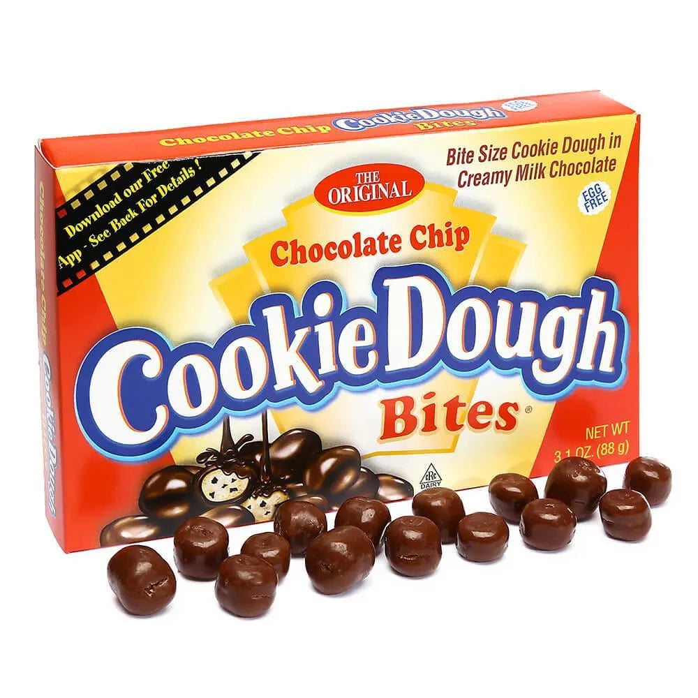 Chocolate Chip Cookie Dough Bites Candy Theater Size Packs: 12-Piece Box