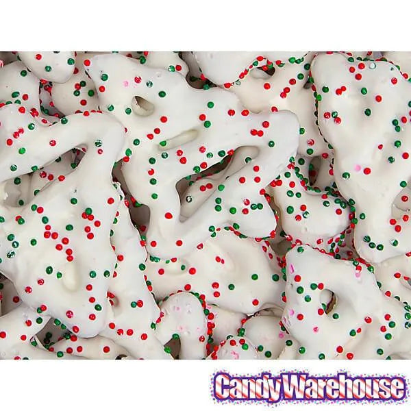 Chocolate Frosted Christmas Tree Mini Pretzels: 2LB Bag