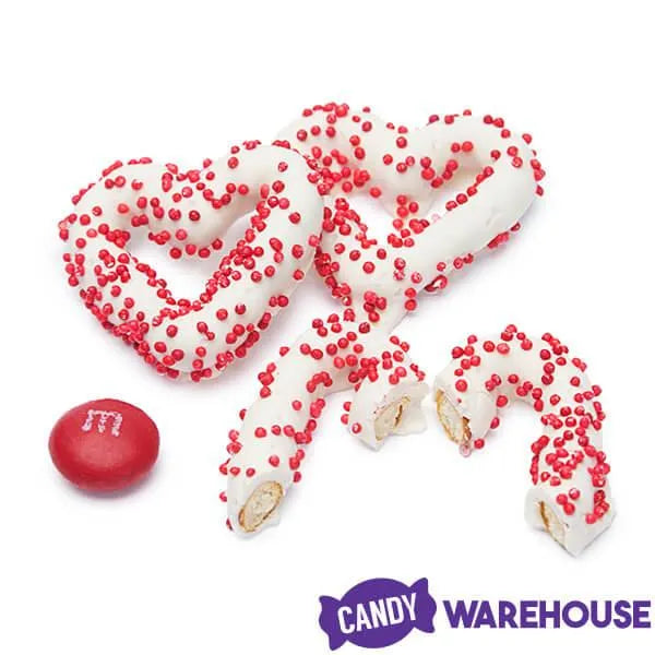 Chocolate Frosted Valentine Mini Pretzel Hearts: 5LB Bag