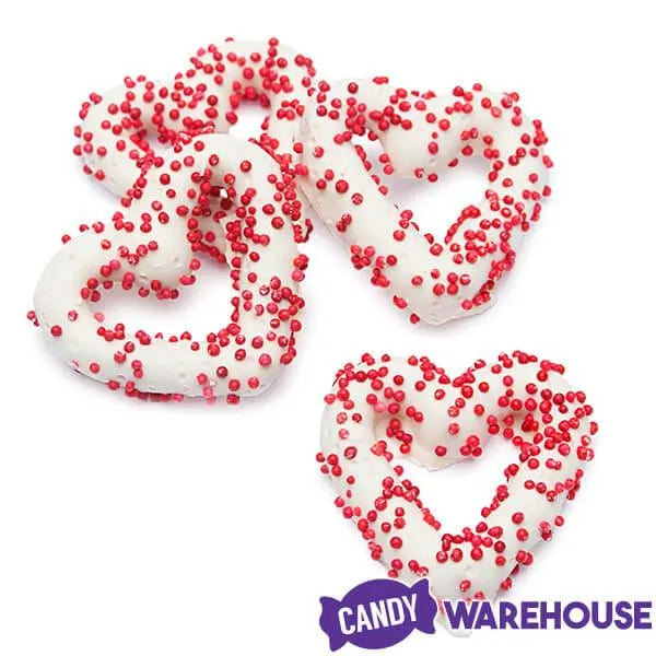 Chocolate Frosted Valentine Mini Pretzel Hearts: 5LB Bag