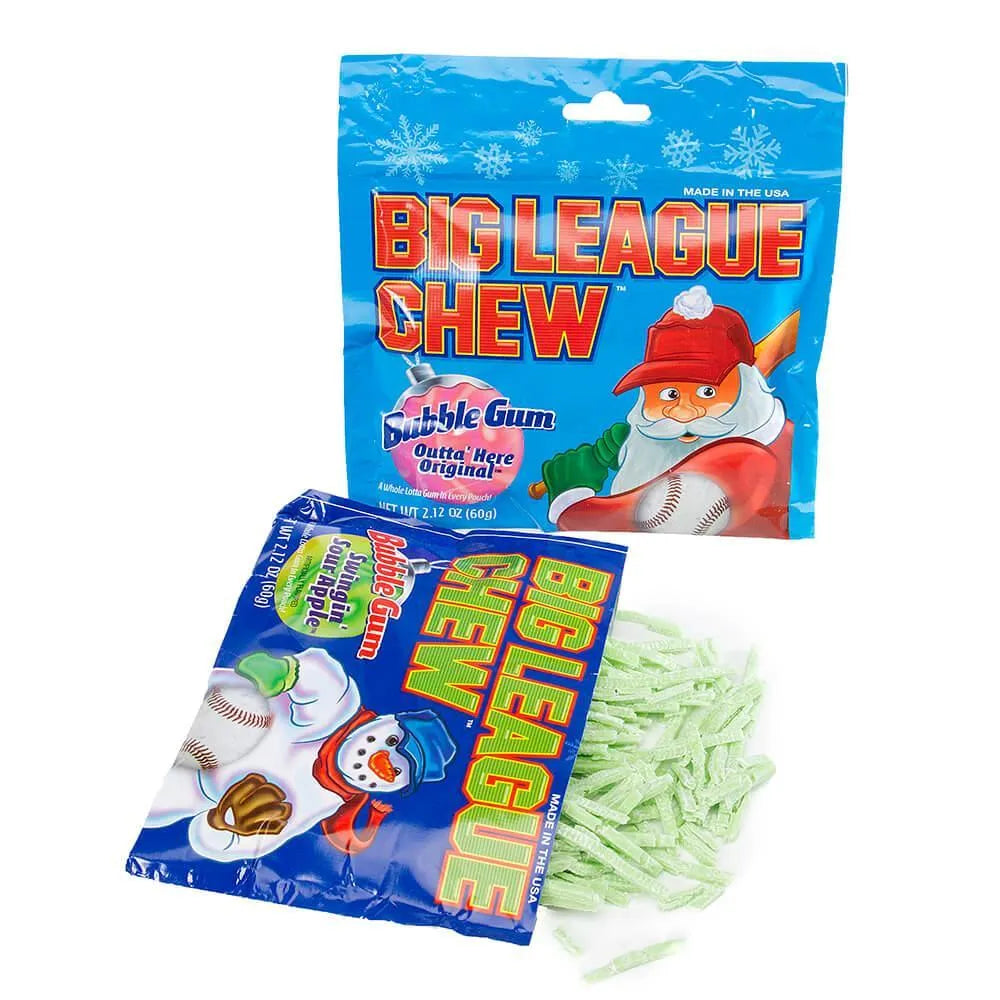 Christmas Big League Chew Bubble Gum Packs: 12-Piece Box