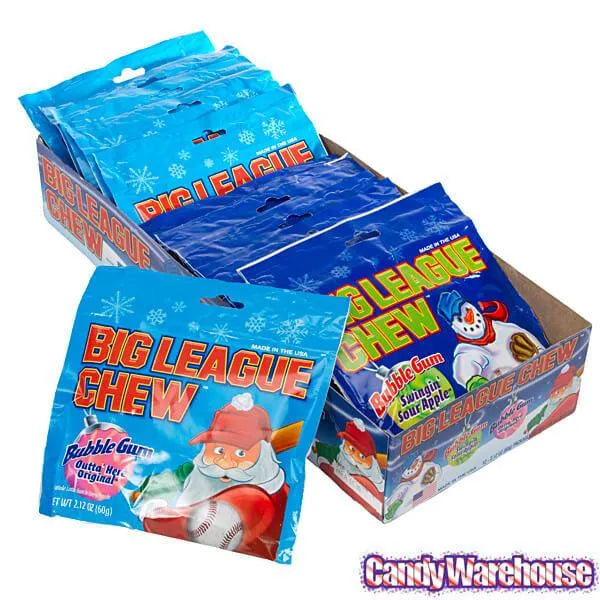 Christmas Big League Chew Bubble Gum Packs: 12-Piece Box