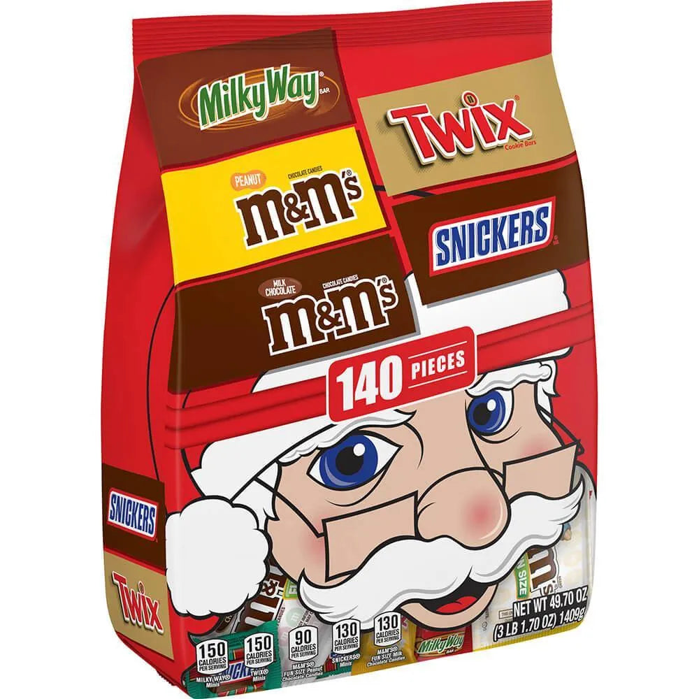 Christmas Chocolate Fun Size Mix: 140-Piece Bag