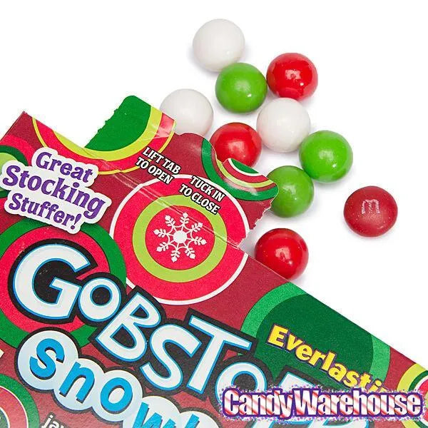 Christmas Everlasting Gobstopper Snowballs Candy 5-Ounce Packs: 12-Piece Box