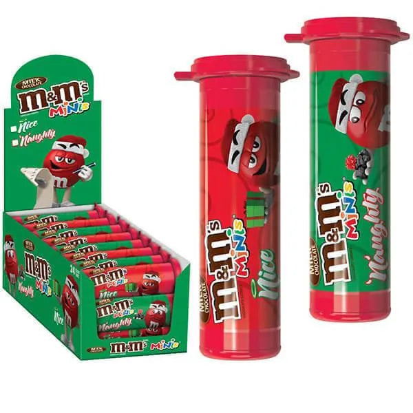 Christmas M&M's Minis Naughty or Nice Candy Tubes: 24-Piece Box