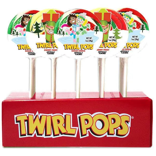 Christmas Twirl Pops 1-Ounce Swirl Lollipops: 12-Piece Display