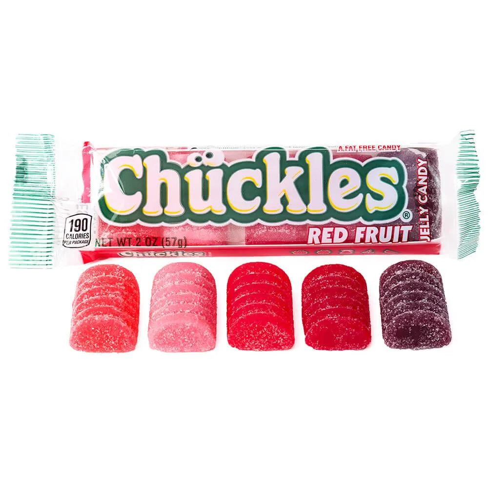 Chuckles Red Fruit Jelly Candy Packs: 24-Piece Box