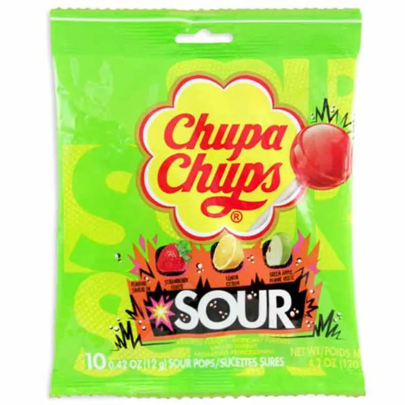 Chupa Chups Assorted Sour Candy Pops: 12-Pack