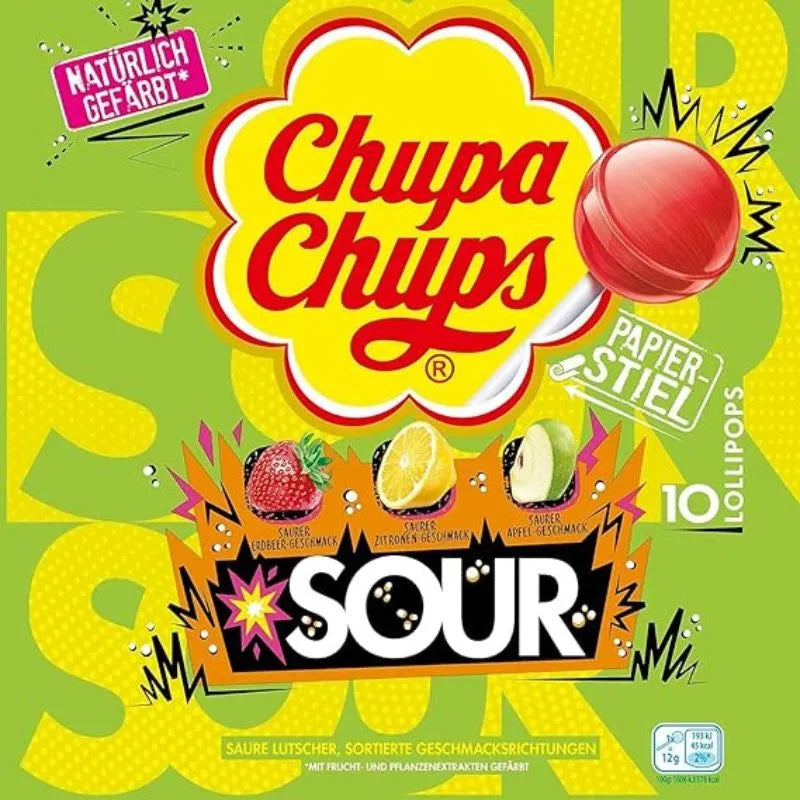 Chupa Chups Assorted Sour Candy Pops: 12-Pack