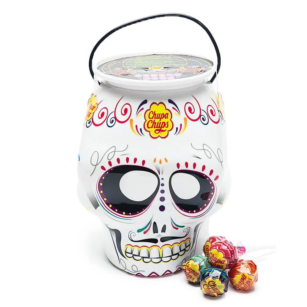 Chupa Chups Lollipops 70-Piece Day of the Dead Skull Candy Container