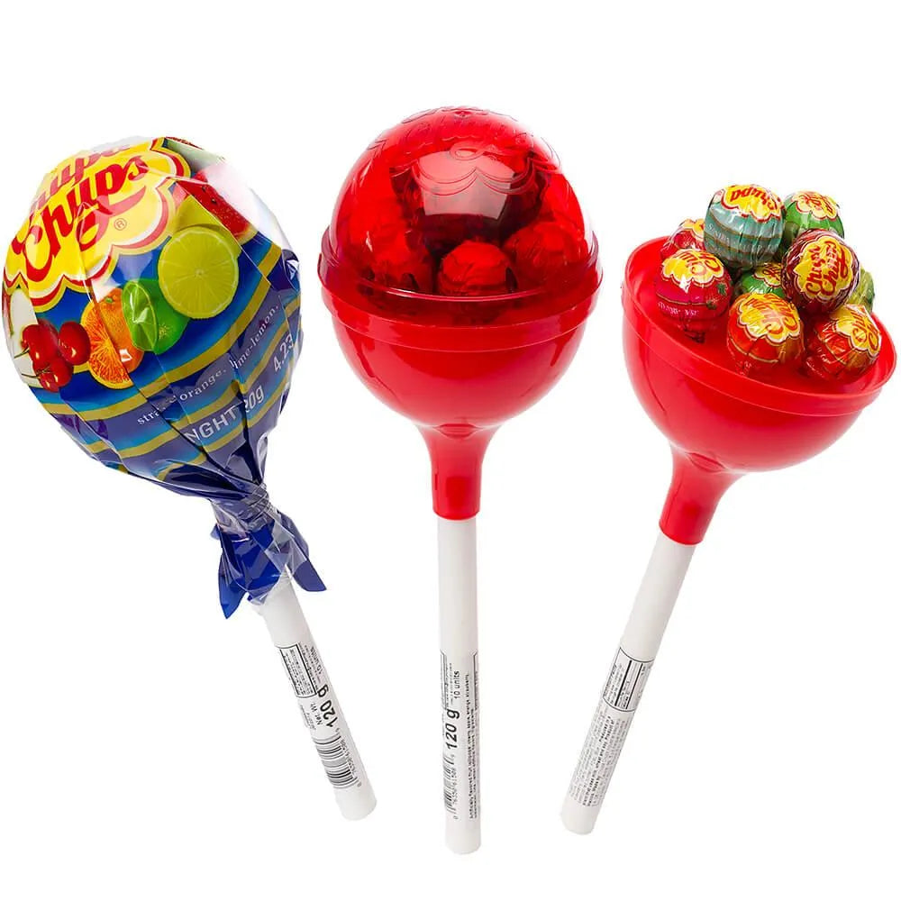 Chupa Chups Mini Suckers in Giant Lollipop Containers: 3-Piece Set