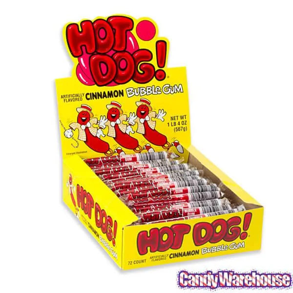 Cinnamon Hot Dog Gum Packs: 72-Piece Box