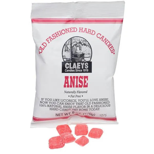 Claeys Hard Candy Drops Bags - Anise: 12-Piece Box