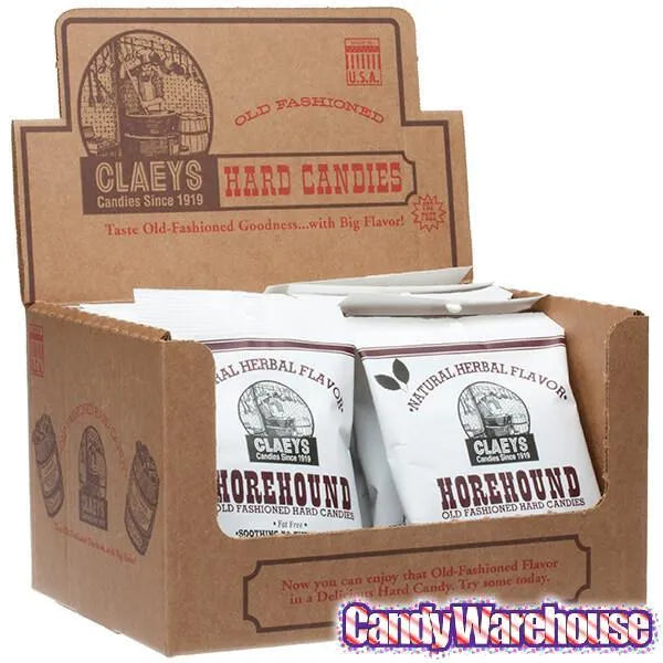 Claeys Hard Candy Drops Bags - Horehound: 12-Piece Box