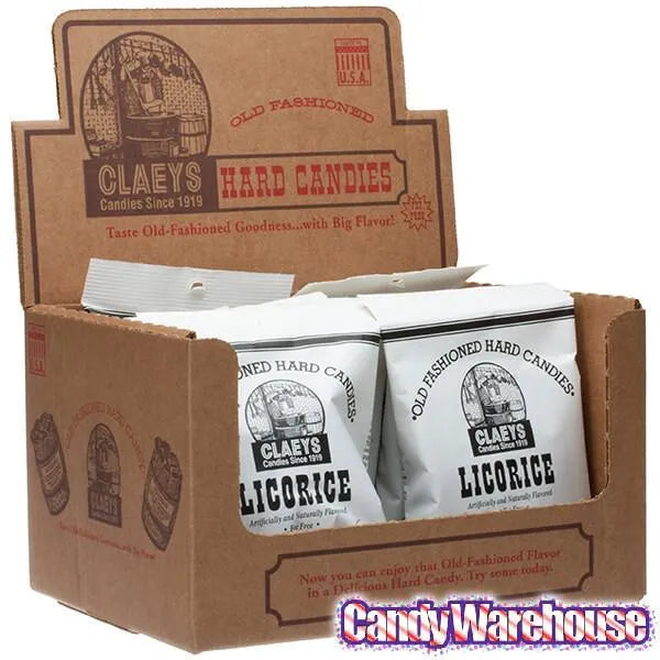 Claeys Hard Candy Drops Bags - Licorice: 12-Piece Box