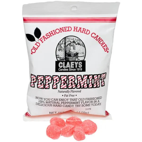 Claeys Hard Candy Drops Bags - Peppermint: 12-Piece Box