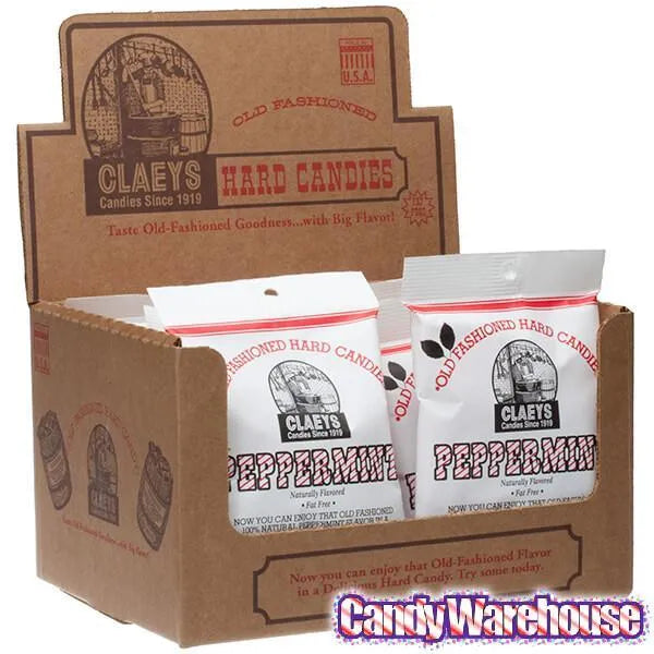 Claeys Hard Candy Drops Bags - Peppermint: 12-Piece Box