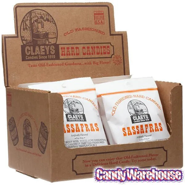 Claeys Hard Candy Drops Bags - Sassafras: 12-Piece Box