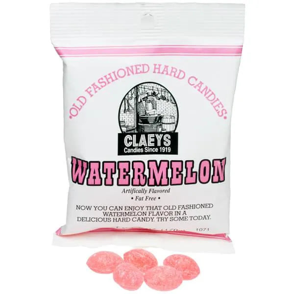 Claeys Hard Candy Drops Bags - Watermelon: 12-Piece Box