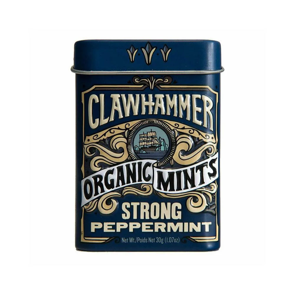 Clawhammer Organic Mint Tins - Strong Peppermint: 12-Piece Box