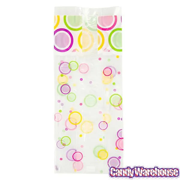 Clear Cello Candy Bags with Bright Modern Dots: 100-Piece Box