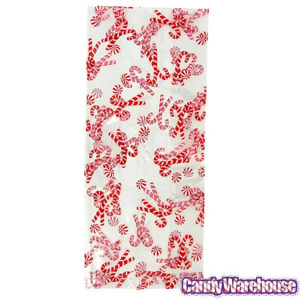 Clear Cello Candy Bags with Candy Canes: 100-Piece Box