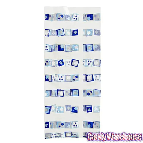 Clear Cello Candy Bags with Hanukkah Colors: 100-Piece Box