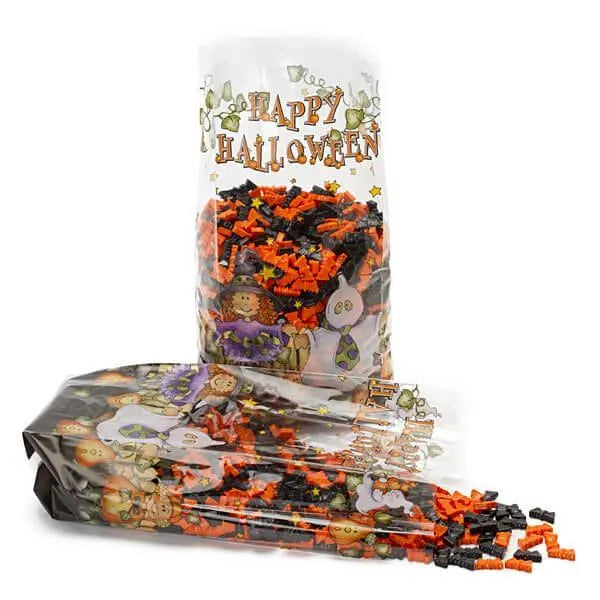 Clear Cello Candy Bags with Happy Halloween: 100-Piece Box