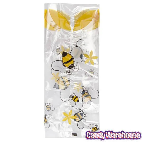 Clear Cello Candy Bags with Honey Bees: 100-Piece Box