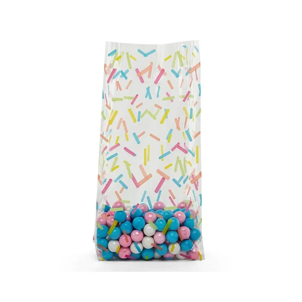 Clear Cello Candy Bags with Sprinkles: 100-Piece Box