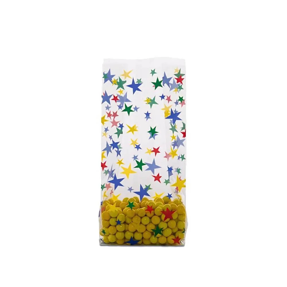 Clear Cello Candy Bags with Stars: 100-Piece Box