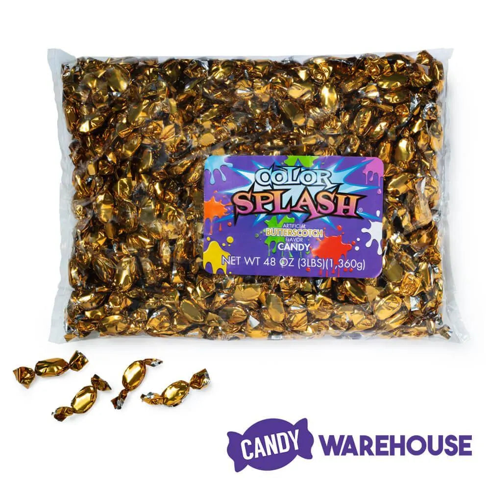 Color Splash Gold Butterscotch Hard Candy: 3LB Bag