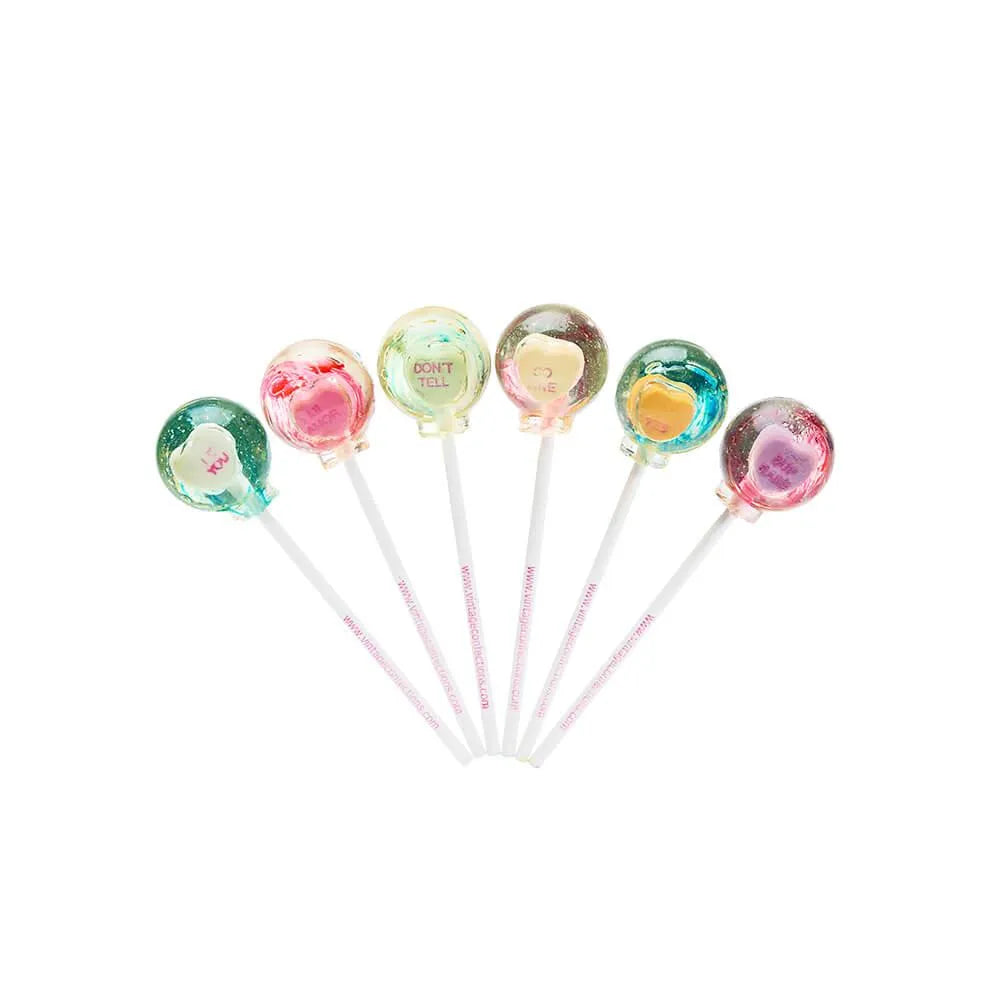 Conversation Candy Hearts Lollipops: 6-Piece Gift Pack