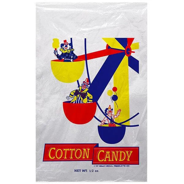 Cotton Candy Bags with Ferris Wheel Design: 100-Piece Box