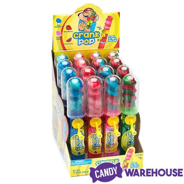 Crank Pop Spinning Lollipops: 16-Piece Display